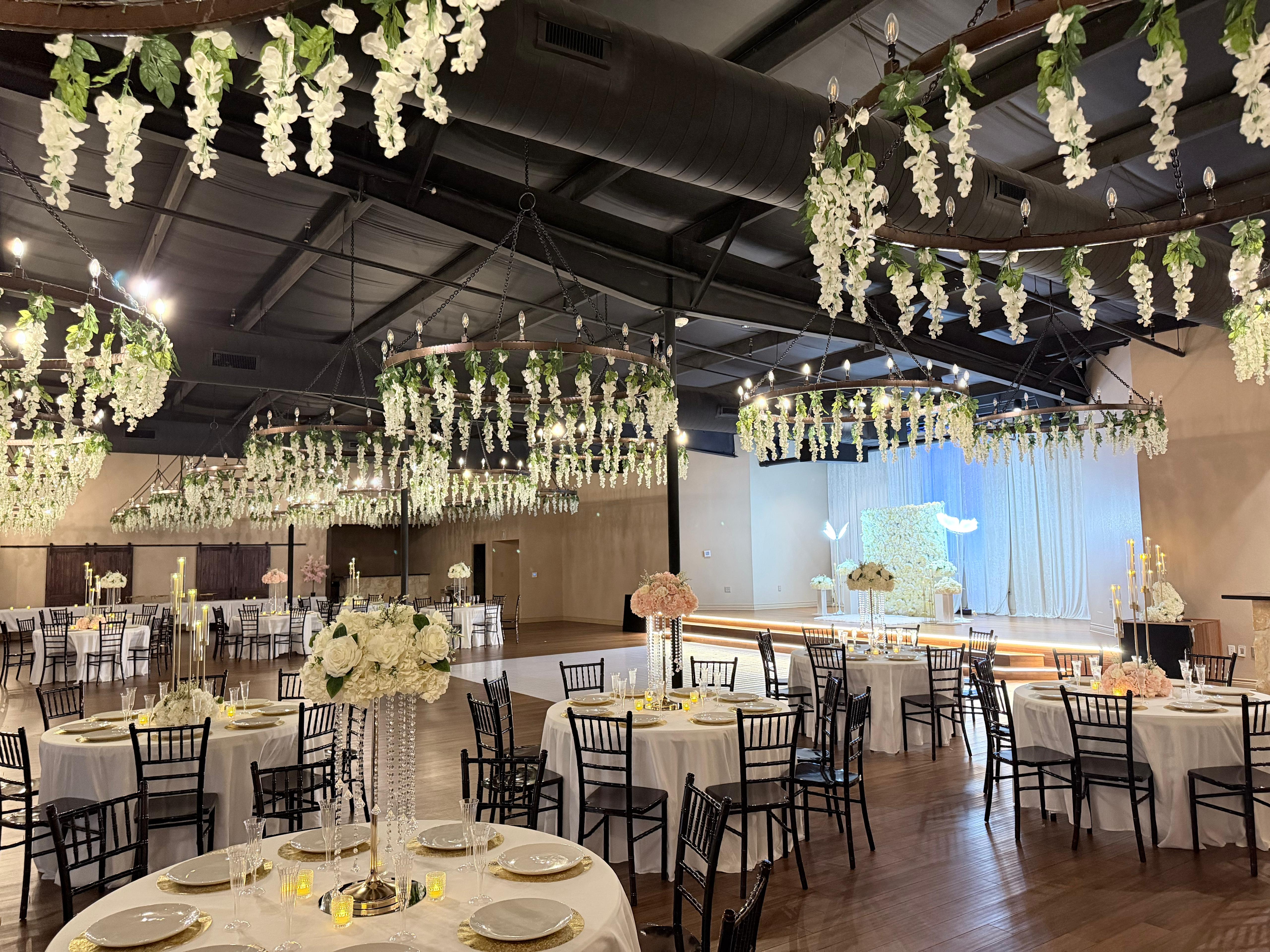 Galaxy's reception hall dressed for an elegant celebration